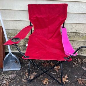Red and Pink Folding Chair